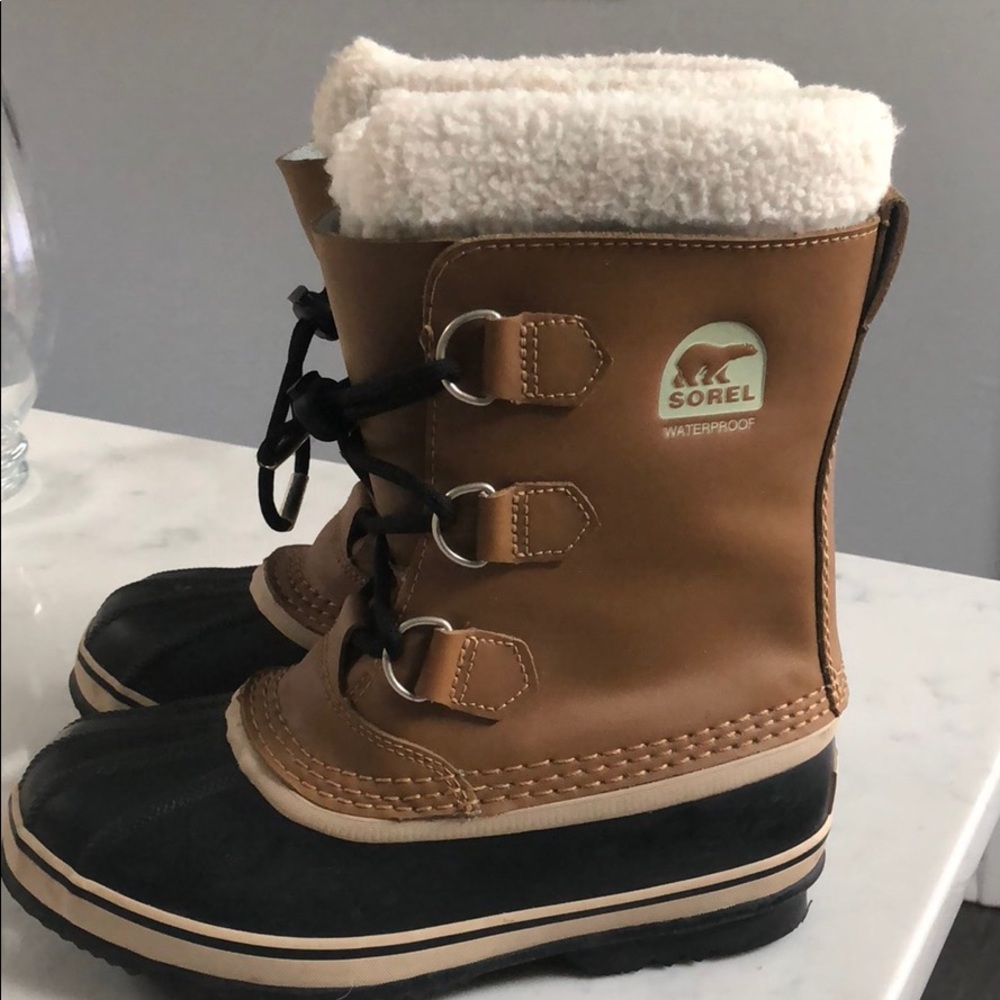 Kids Sorel Caribou duck boots